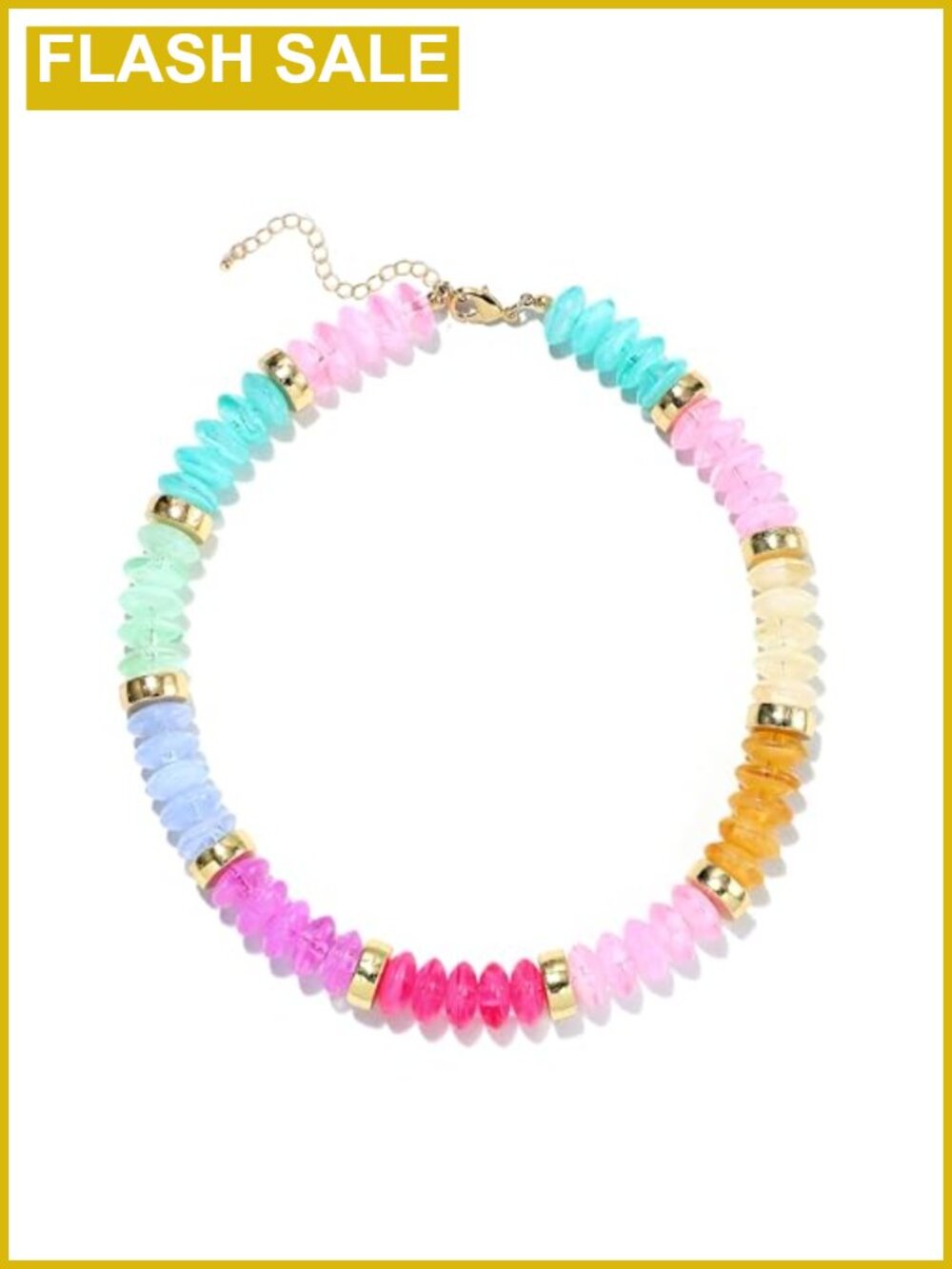 Handmade Chunky Beaded Necklace Acrylic Resin Boho Choker